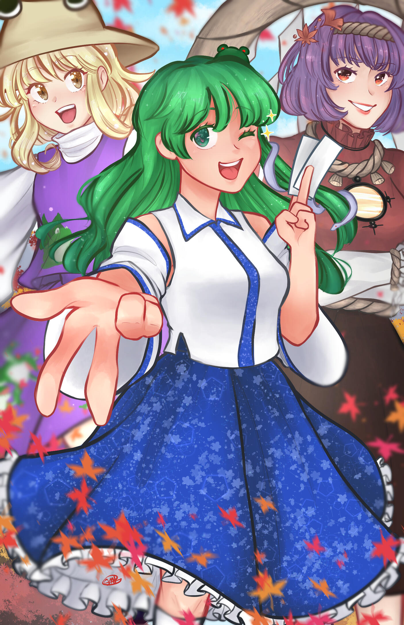 [9/2023] sanae, kanako, &amp; suwako (touhou)